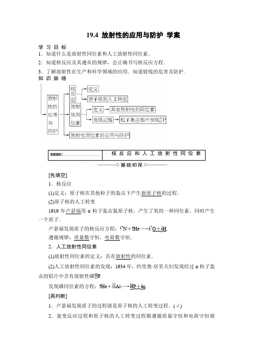 《放射性的应用与防护》(导)学案 (6)