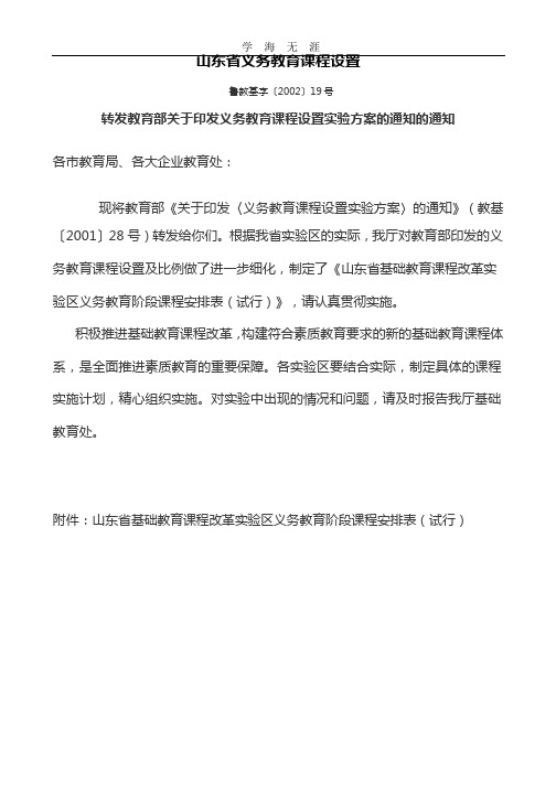 (2020年整理)山东省义务教育课程设置.pptx