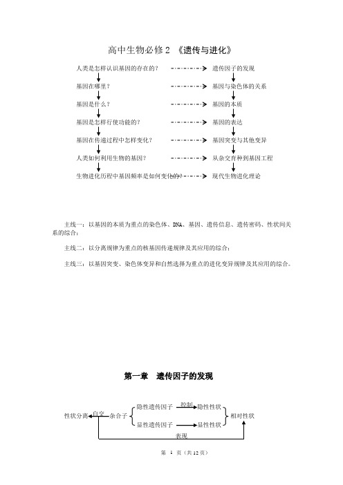 高中生物必修2复习提纲《遗传与进化》