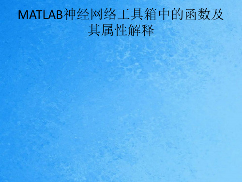 MATLAB神经网络工具箱中的函数属性及其参数定义ppt课件