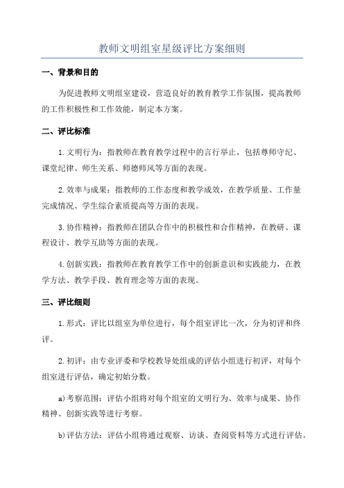 教师文明组室星级评比方案细则