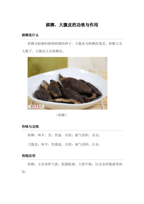 槟榔、大腹皮的功效与作用汇总