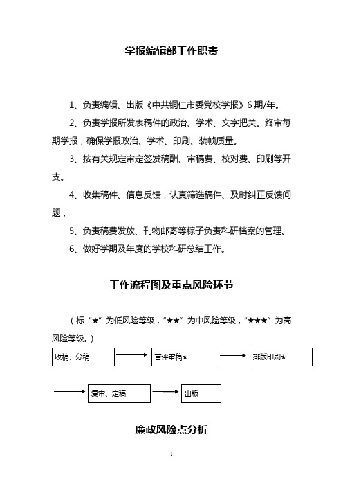 学报编辑部职责与风险点