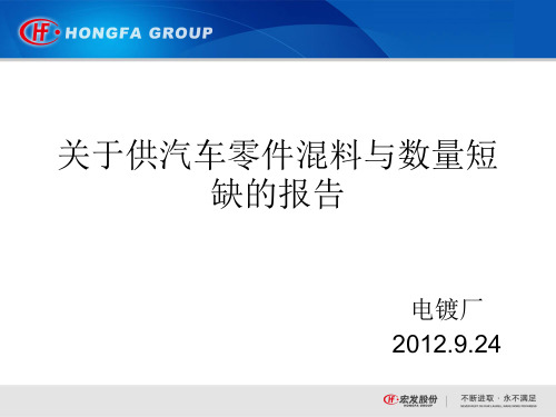 供汽车零件混料与数量短缺分析改善报告—电镀厂