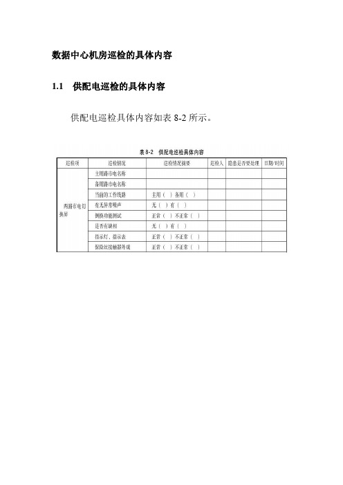 数据中心机房巡检的具体内容