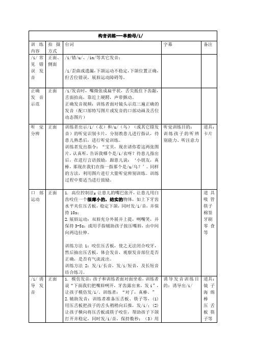 构音训练之单韵母i