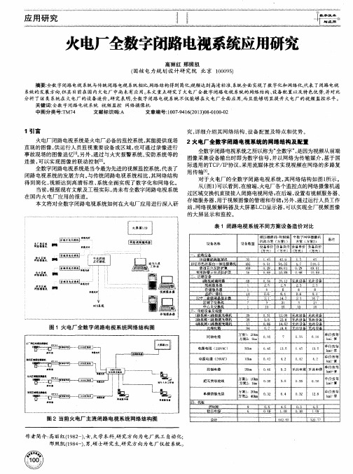 火电厂全数字闭路电视系统应用研究