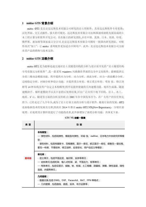 有关midas-GTS-NX软件的介绍