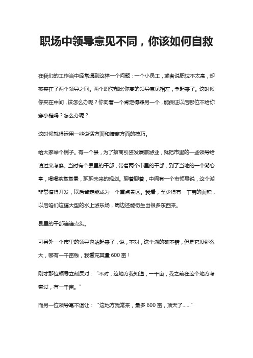 职场中领导意见不同,你该如何自救