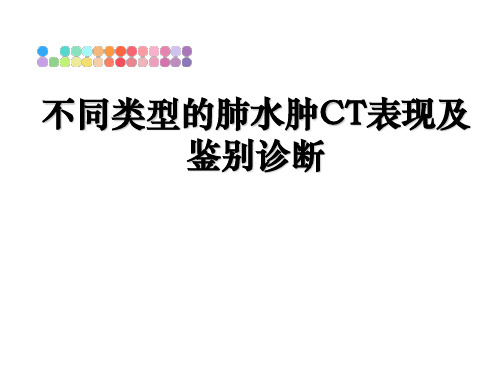 不同类型的肺水肿CT表现及鉴别诊断