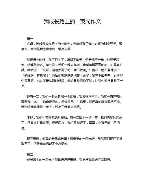 我成长路上的一束光作文