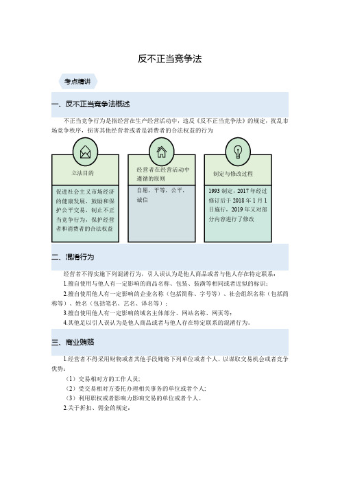 公考笔记-反不当竞争法