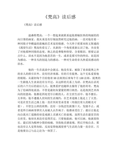 《梵高》读书笔记