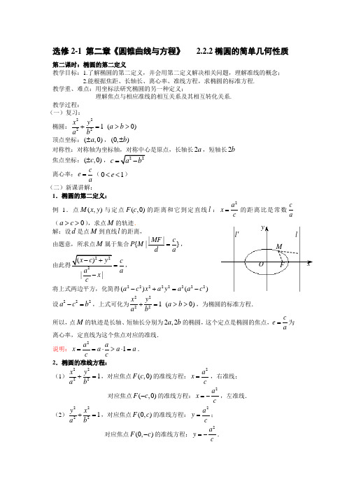 选修2-1教案22-2椭圆的简单几何性质【2】