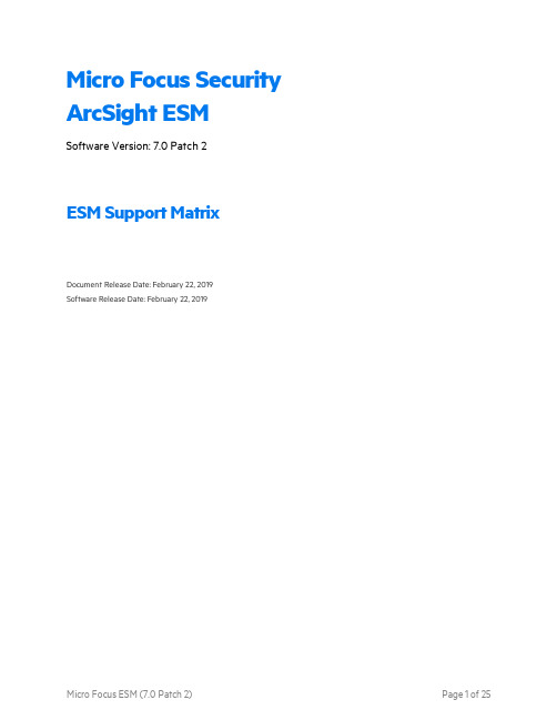 Micro Focus Security ArcSight ESM 7.0 Patch 2 ESM 