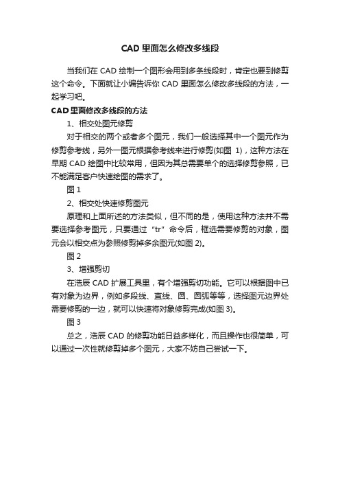 CAD里面怎么修改多线段