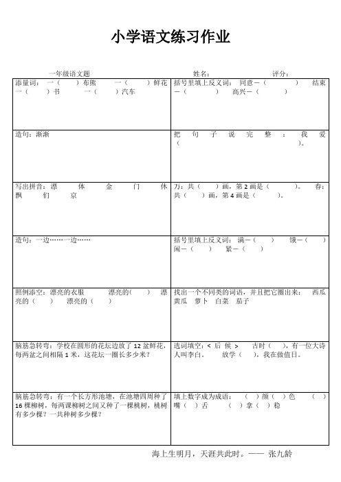 小学一年级语文每日必练I (64)