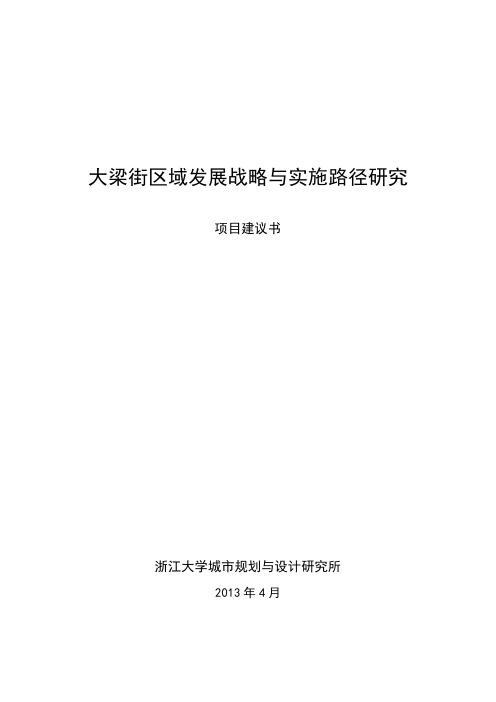 项目建议书——大梁街区域发展战略与实施路径研究(项目建议书)