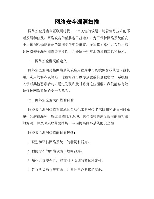 网络安全漏洞扫描