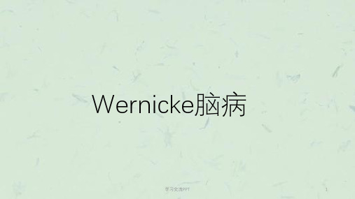 Wernicke脑病ppt课件