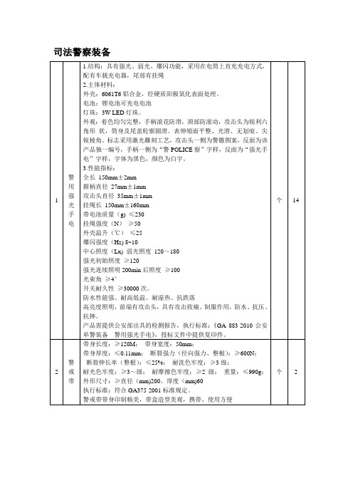 司法警察装备