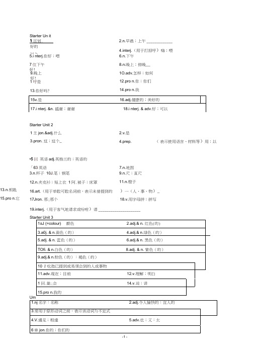 2018.人教版七年级英语上册单词默写板_共7页