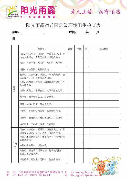 卫生检查表(修改)