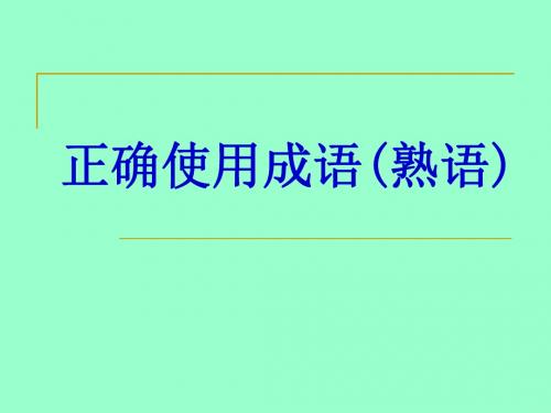 正确使用成语熟语