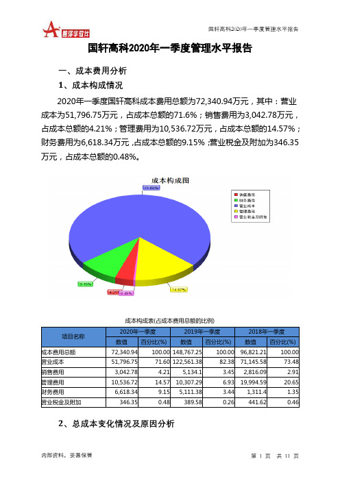 国轩高科2020年一季度管理水平报告