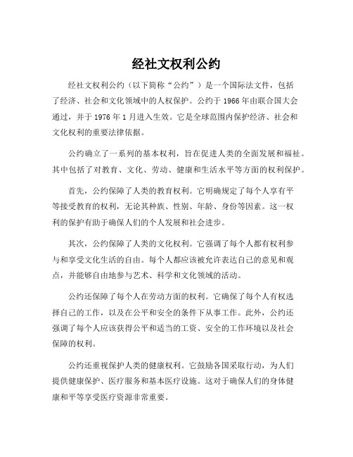 经社文权利公约