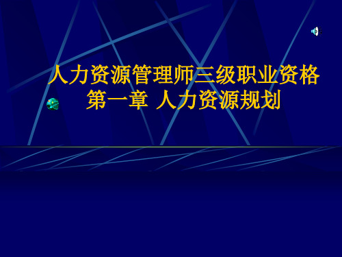 人力资源管理师(国家职业资格三级)认证培训PPT课件