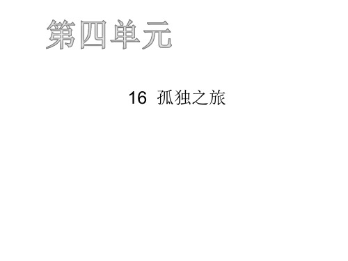 2019年秋人教版九年级语文上册课件：16  孤独之旅 (共45张PPT)