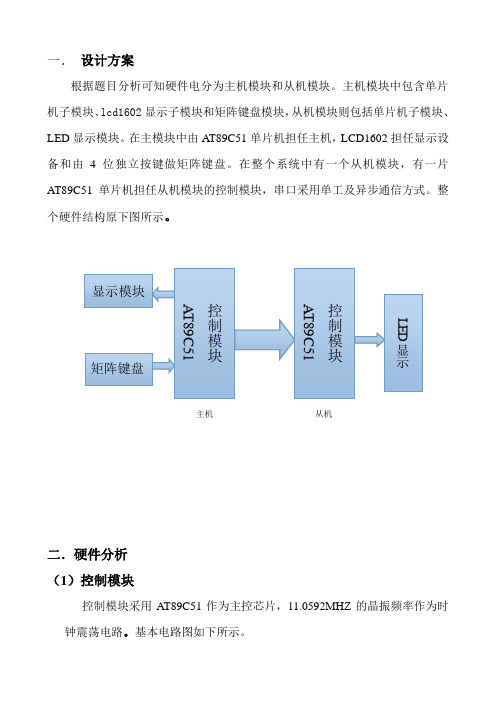 基于单片机的双机通信实训报告