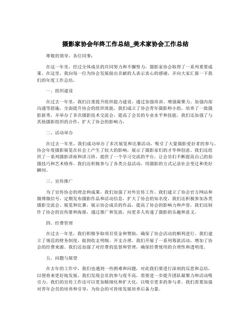 摄影家协会年终工作总结_美术家协会工作总结