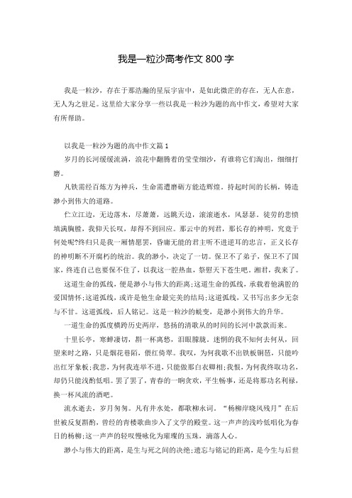 我是一粒沙高考作文800字