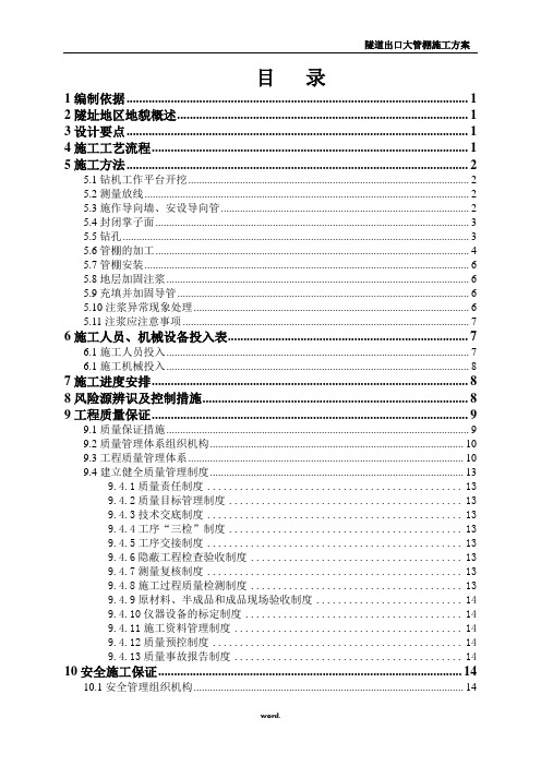 隧道大管棚施工方案(精选.)