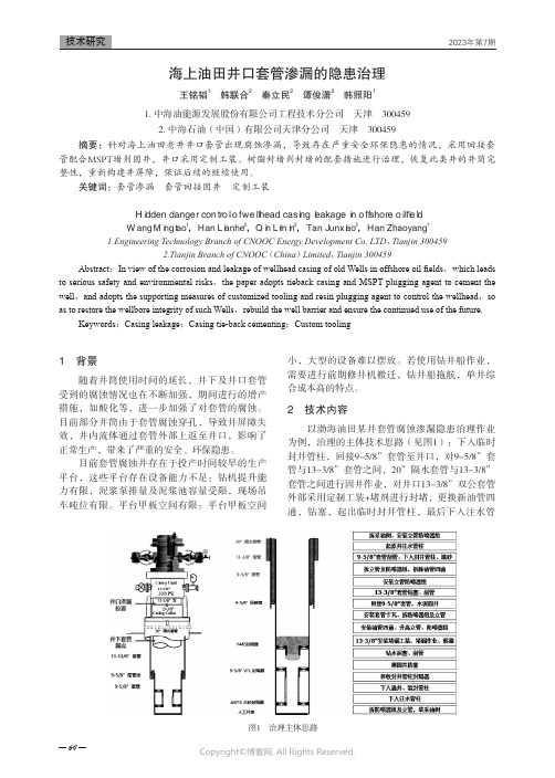 海上油田井口套管渗漏的隐患治理