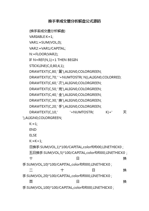 换手率成交量分析解盘公式源码