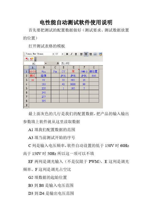 电性能软件测试使用说明书