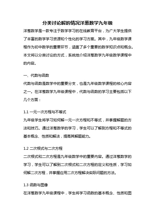 分类讨论解的情况洋葱数学九年级