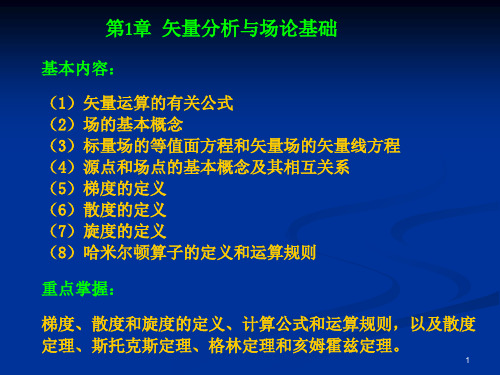 工程电磁场--第1章--矢量分析和场论基础