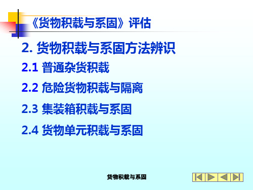 甲类三副货物积载与系固评估教学课件——2货物积载与系固方法辨识