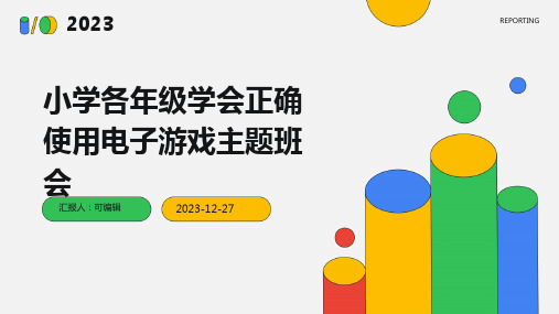 小学各年级, 学会正确使用电子游戏,主题班会ppt