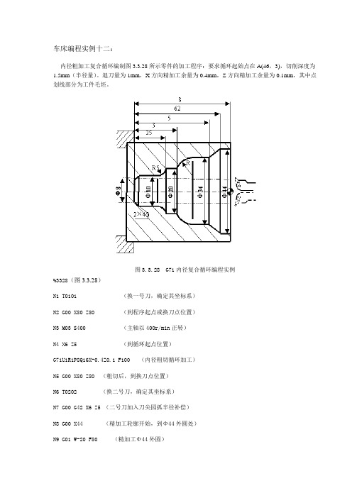 G71内径复合循环编程实例