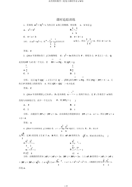 高考理科数学二轮复习课时作业1-6-2