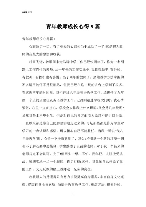 青年教师成长心得5篇