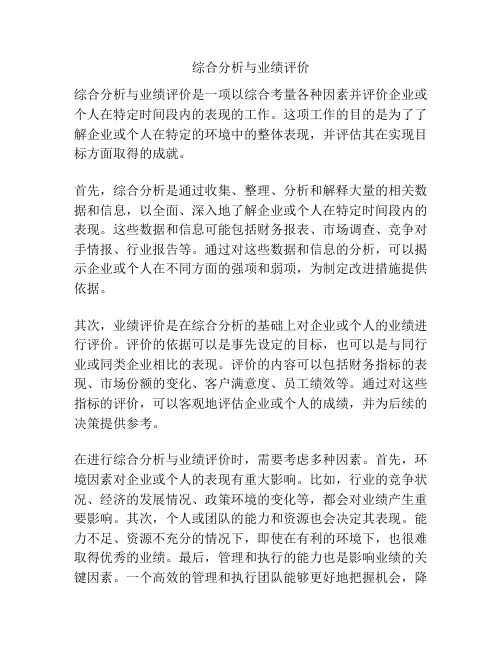 综合分析与业绩评价