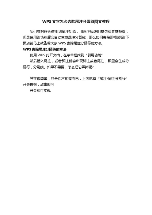 WPS文字怎么去除尾注分隔符图文教程