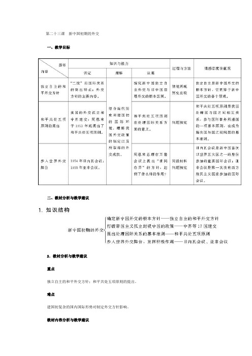 二十三课 新中国的外交