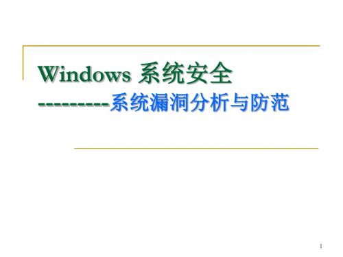 Windows系统安全系统漏洞分析与防范ppt课件